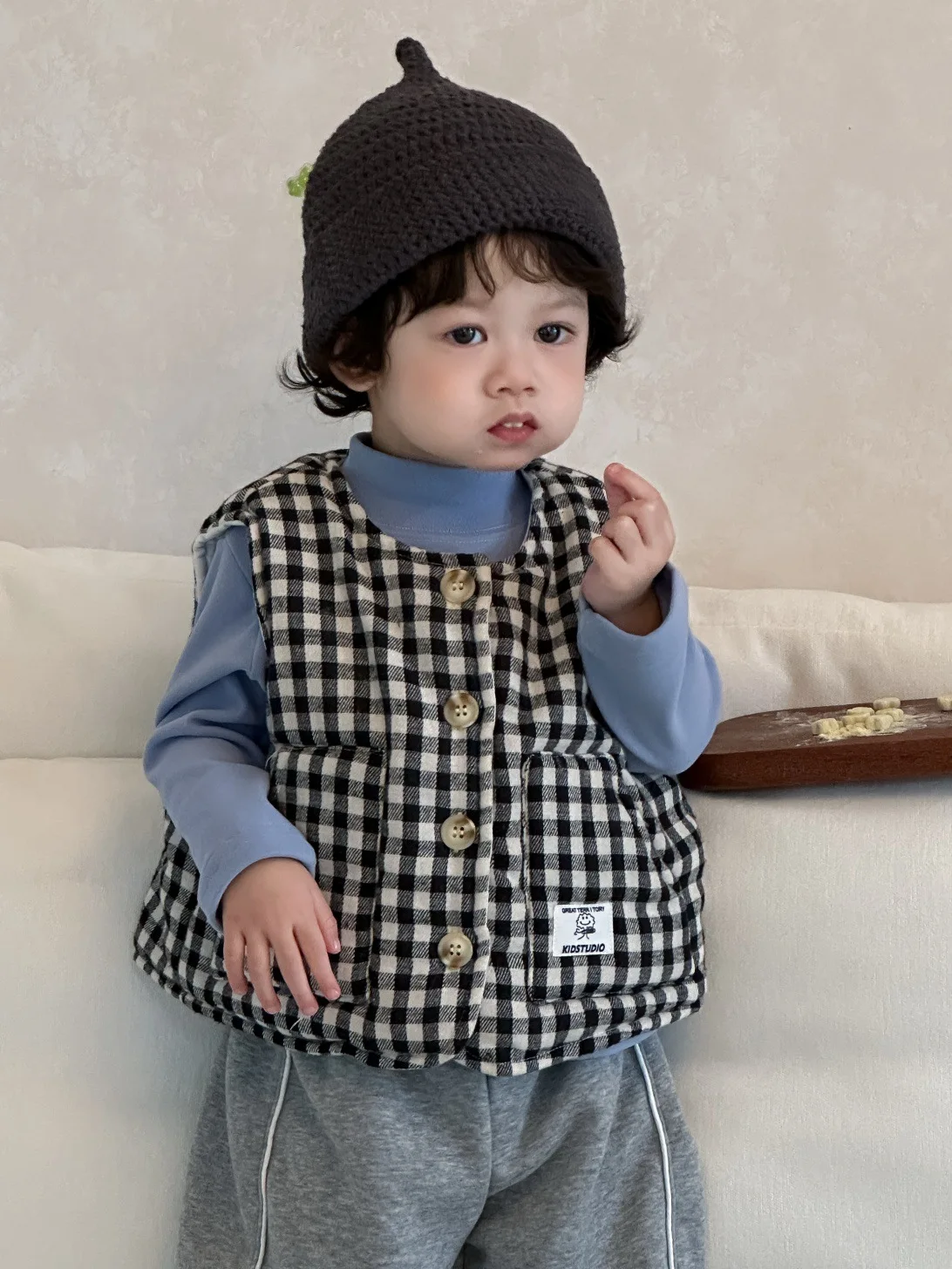 

Baby Cotton Casual Tops Kids Clothes 2025 Autumn New Children Long Sleeve T Shirts Solid Girls Half High Collar Bottoming Shirts