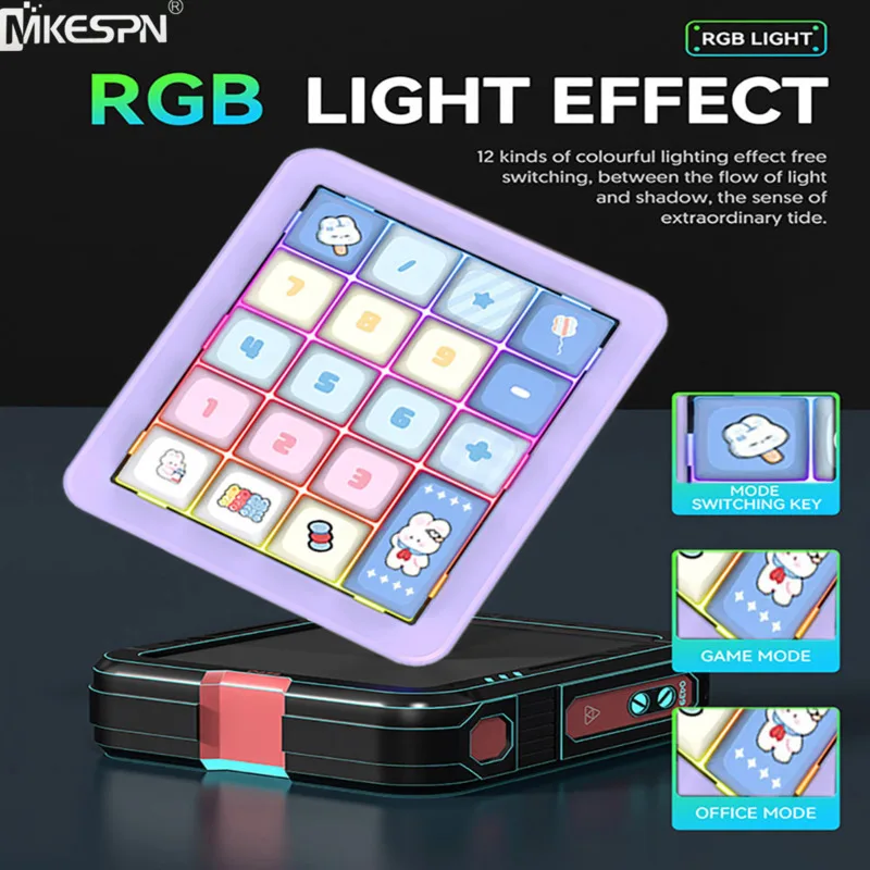Imagem -03 - Teclado Mecânico com Retroiluminação Rgb Alumínio 19 Chaves Programável com Fio para Desktop Laptop