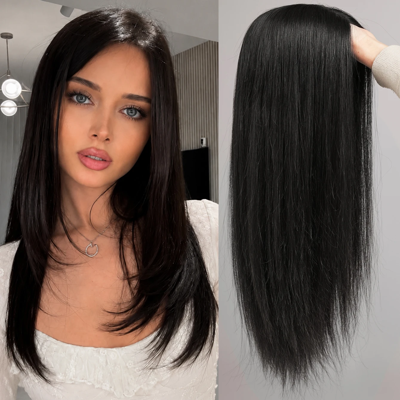 Klebefreie Seidenbasis Echthaar-Perücken Brasilianisches Remy Jungfrauenhaar Seiden-Top-Perücke Natürliche Welle Mit Elastischem Band Weiche Seidenbasis