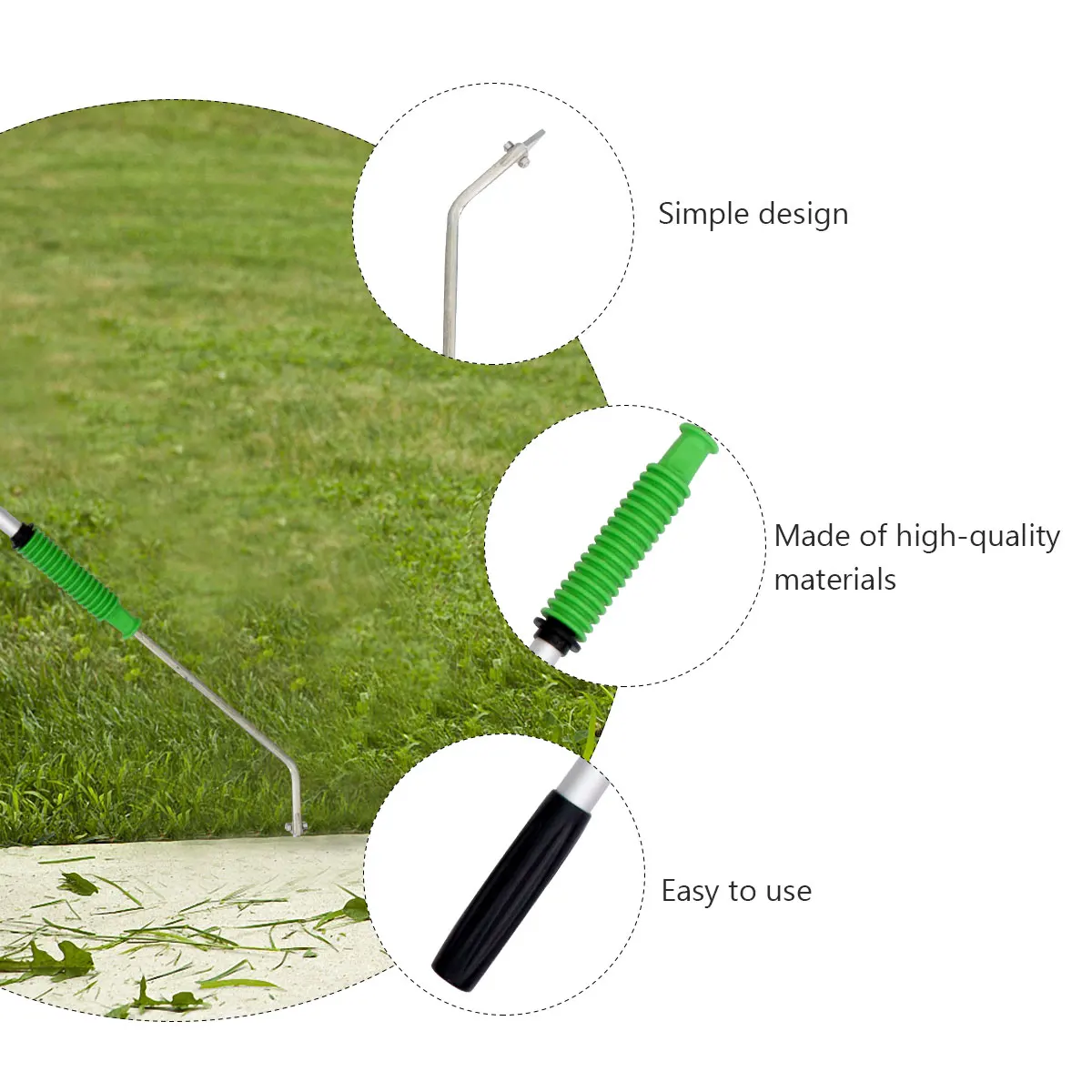 

1pc Steel Manual Weeding Tool Sturdy Garden Root Remover Removing Shovel Long Handle For Wall Cracks Weeding Drill Silver