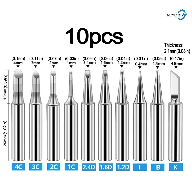 3/13pcs High quality  Soldering Iron Tip Pure Copper Iron Head Set Inside Welding Tools