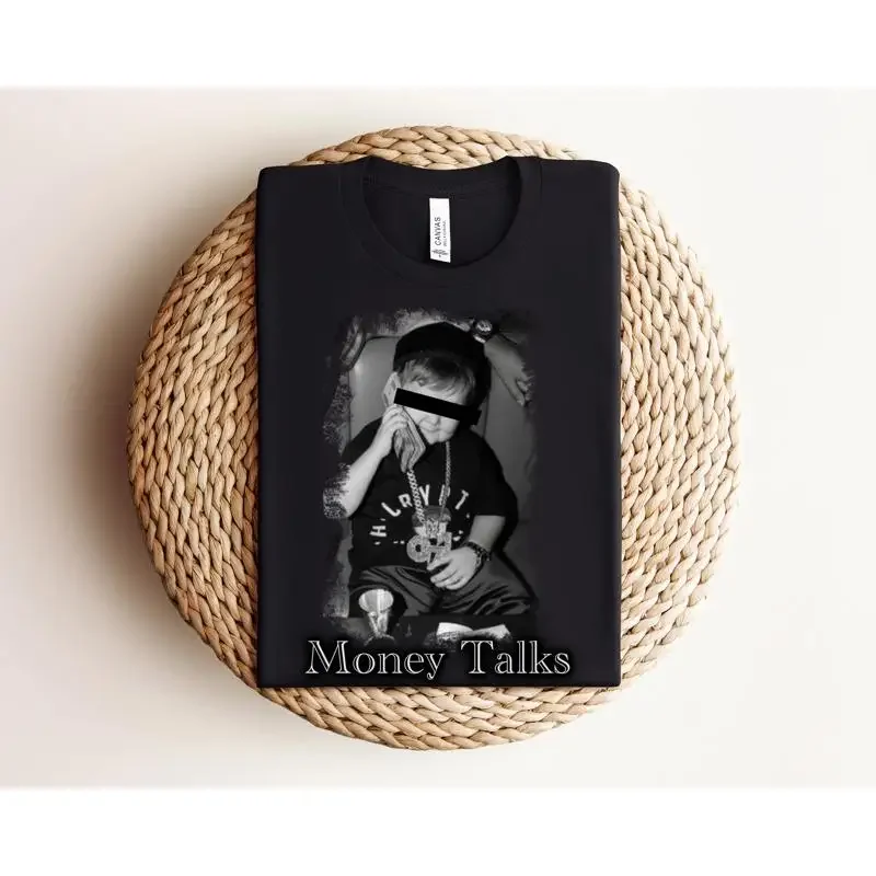 

Футболка с надписью «Hasbulla Money Talks» — забавный мем, саркастическая, оскорбительная пародия, сарказм