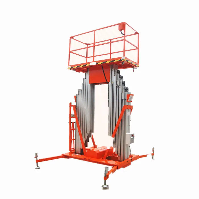 Electric Hydraulic Double Mast Aluminum Alloy Ladders Lift Table Aerial Work Platform man lift