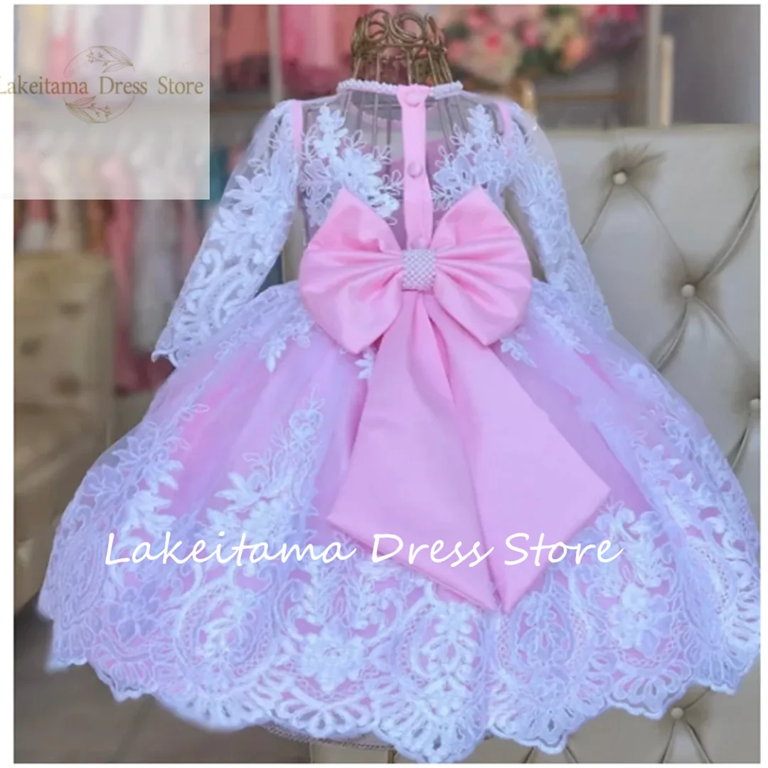 Flower Girl Dresses Lace Tulle Princess For wedding Puffy Floral Kid Birthday Party Beauty Pageant comunione Ball Gowns