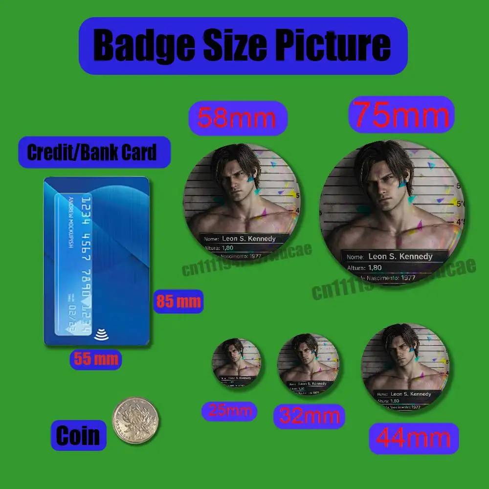 For L-Leon Kennedy Resident Evil 9 RE9 Emblem Case Custom Pin Insignia Badge Ornament Brooch Button Laser Cover