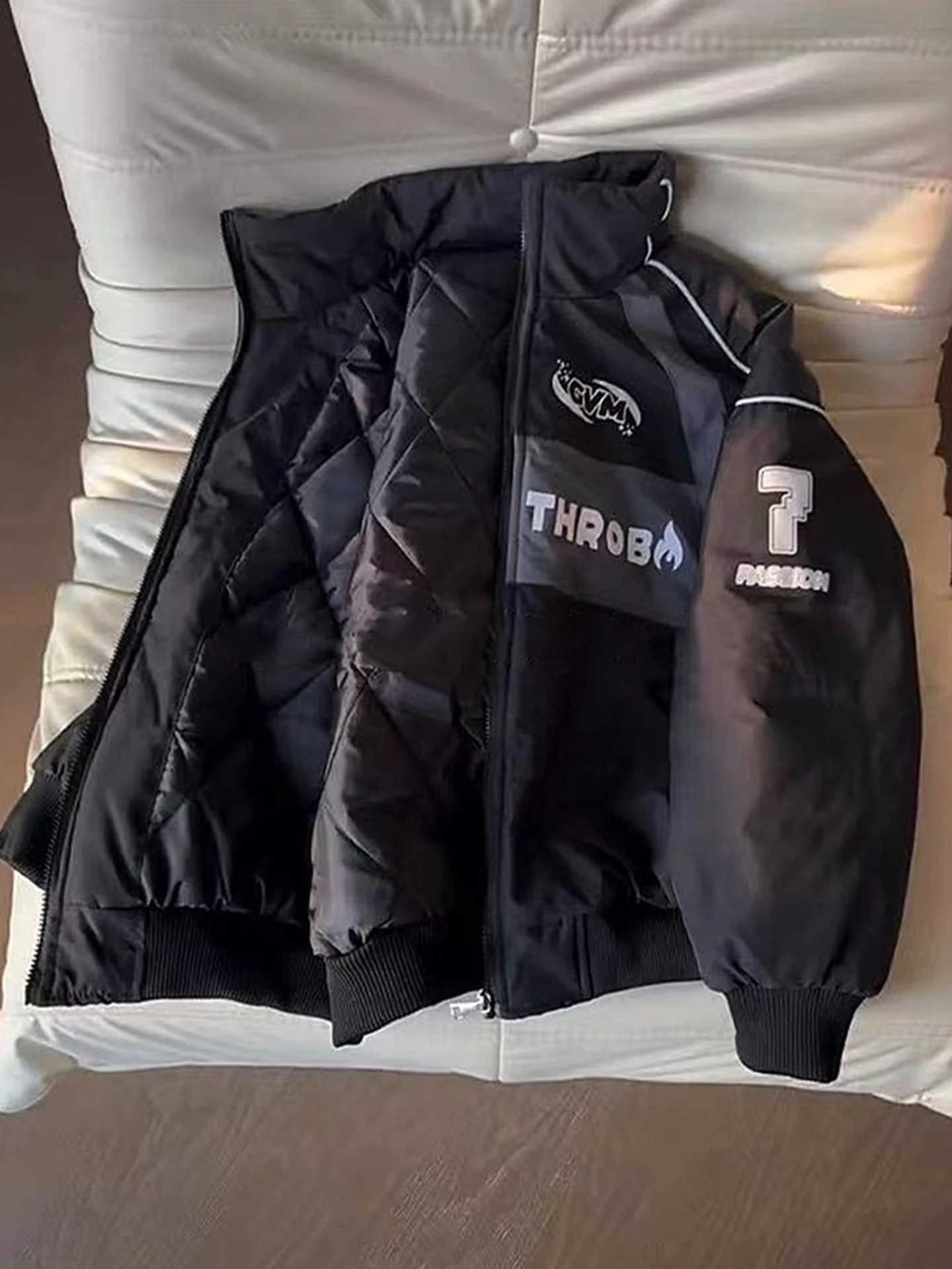 

Bla Stand Collar Versatile Racing Cotton Jaet Men's Winter Sli Cleanfit American Flight Jaet Cotton Outerwear