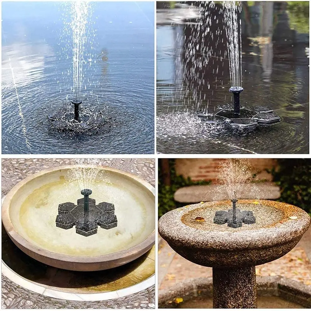 Floating Solar Fountain Pump Energy Saving 1.4W Power Solar Powered Pump Multiple Nozzles Hot Solar Submersible Pump Pool