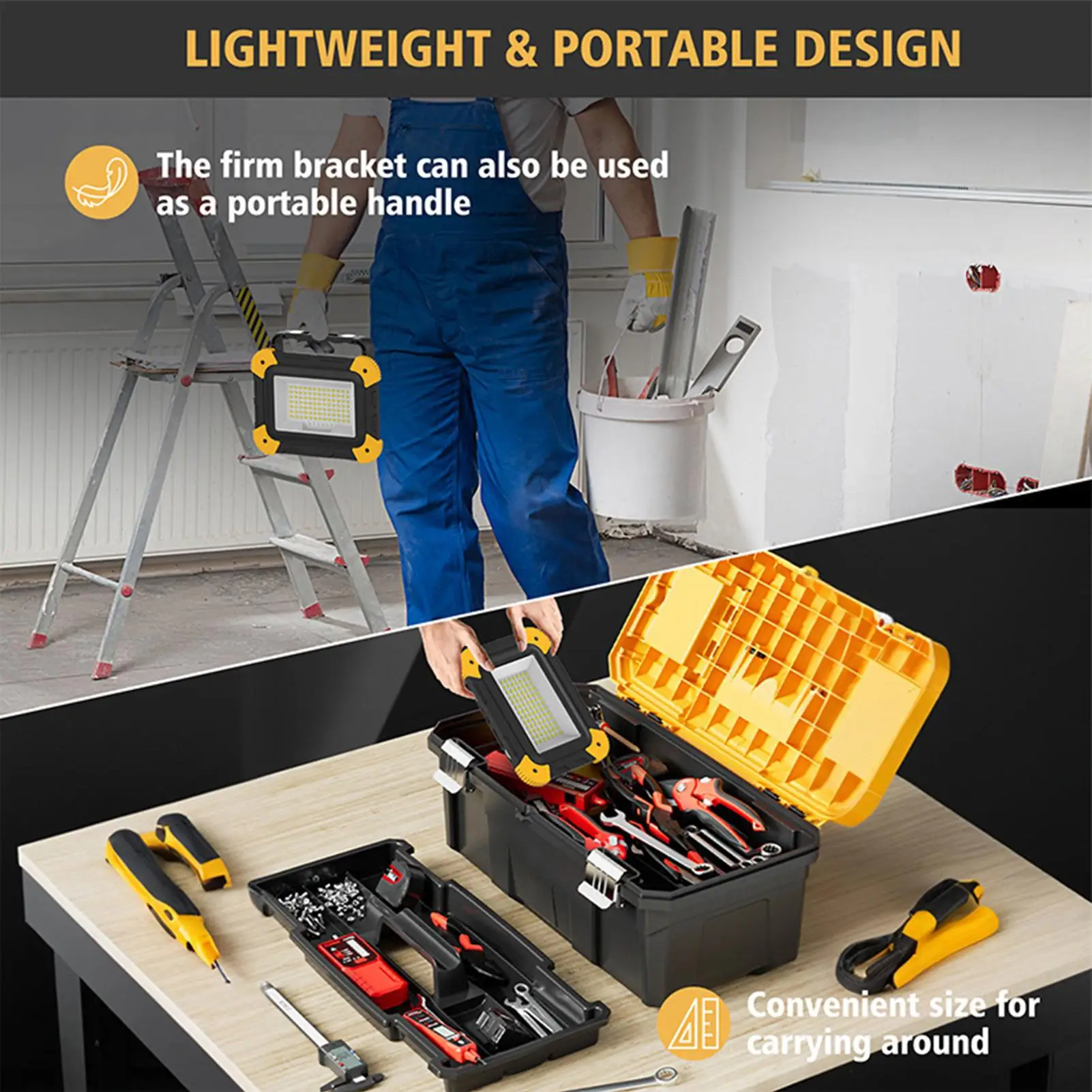 Rechargeable Spotlight Waterproof Landscape Lamp LED Tent Lights For Construction Sites Garage Workshop Home Repairs Rescue