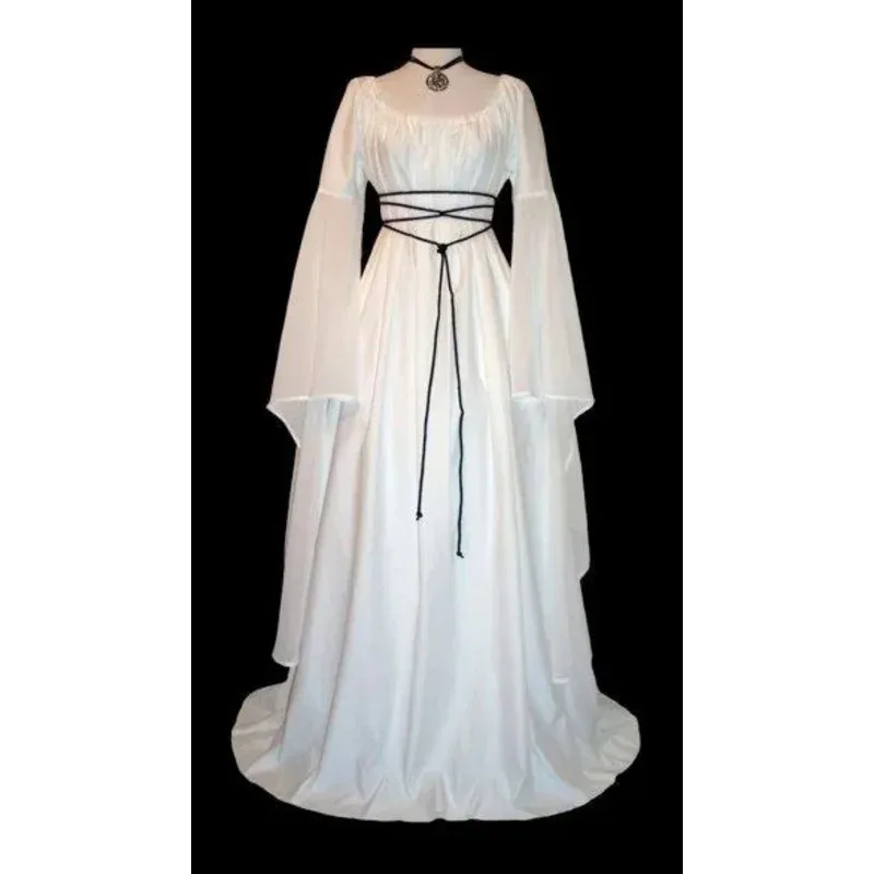 2025 موضة جديدة خمر نمط القرون الوسطى القوطية الطابق طول المرأة تأثيري فستان ريترو طويل غاو ☆ ★ ☆ ★ qq