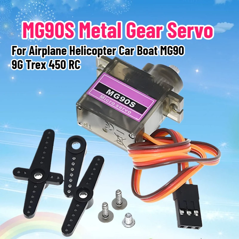 

MG90S Servo Metal Gear Upgraded Version 9g SG90 for Airplane Helicopter Car Boat MG90 9G Trex 450 RC