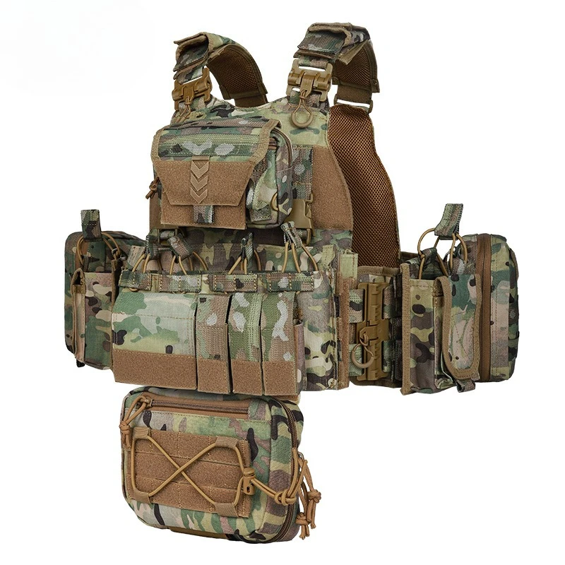Camouflage Tactical Vest Outdoor CS Military Fan Tactical Vest Cross-border Hot Sale Multifunctional Vest