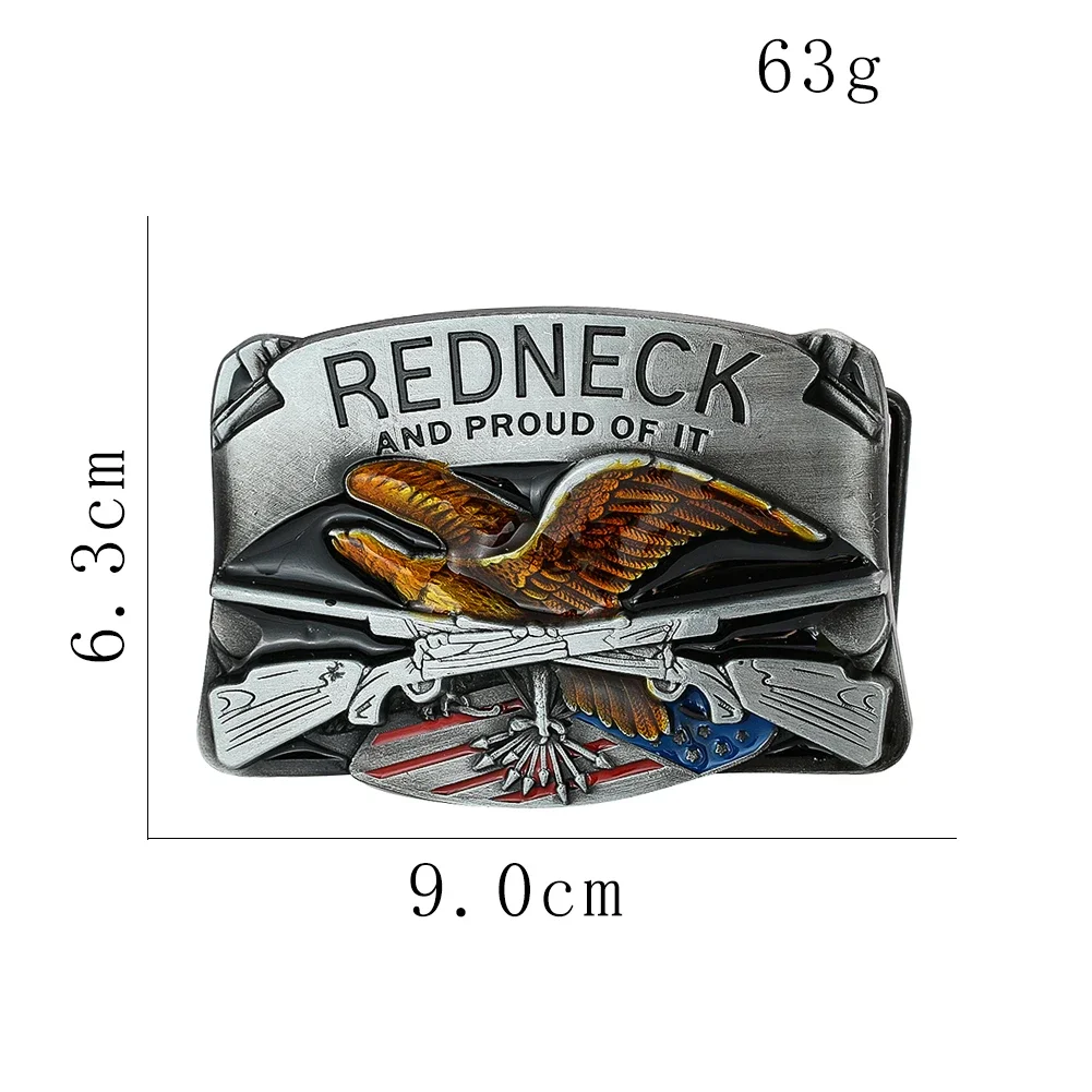 Alloy 3D Shotgun Belt Buckle para homens, Eagle finished, Western Cowboy Orgulhoso de Fixador de Redneck, 4cm Wide Belt Made, DIY Zinc Alloy