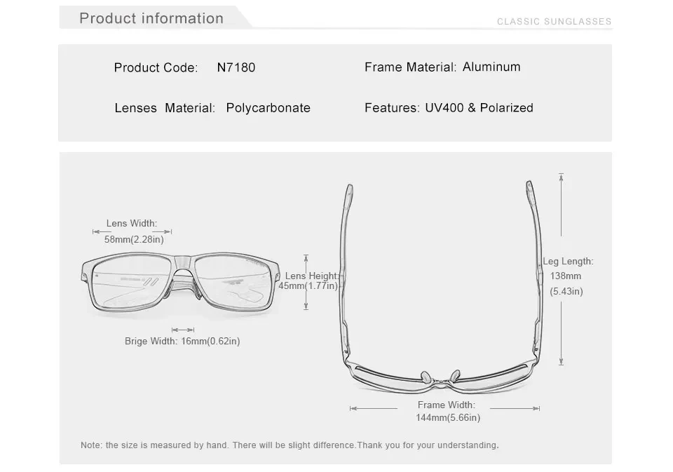 KINGSEVEN Männer Polarisierte Sonnenbrille Aluminium Magnesium Fahren UV400 Gläser Rechteck Shades Augenschutz Luxus Männlichen Brillen – Detail 1