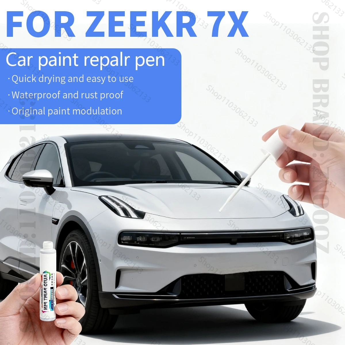 For ZEEKR 7X 2024-2025 CX1E Paint Repair Pen Touch Up Scratch Remover DIY Auto Accessories Black White Blue Green Orange Brown