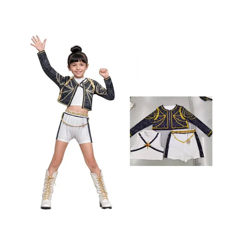 

Kids K-Pop Demon Hunters Zoey Rumi Mira Costume Fancy Dress Cosplay Virtual Idol Movie Cosplay for Girls' Kids Halloween Carniva