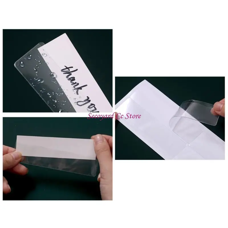 N3UC Clear Adhesive Label Pockets With Strong Backing Label Bags For Home And Office Use Sticker Pockets