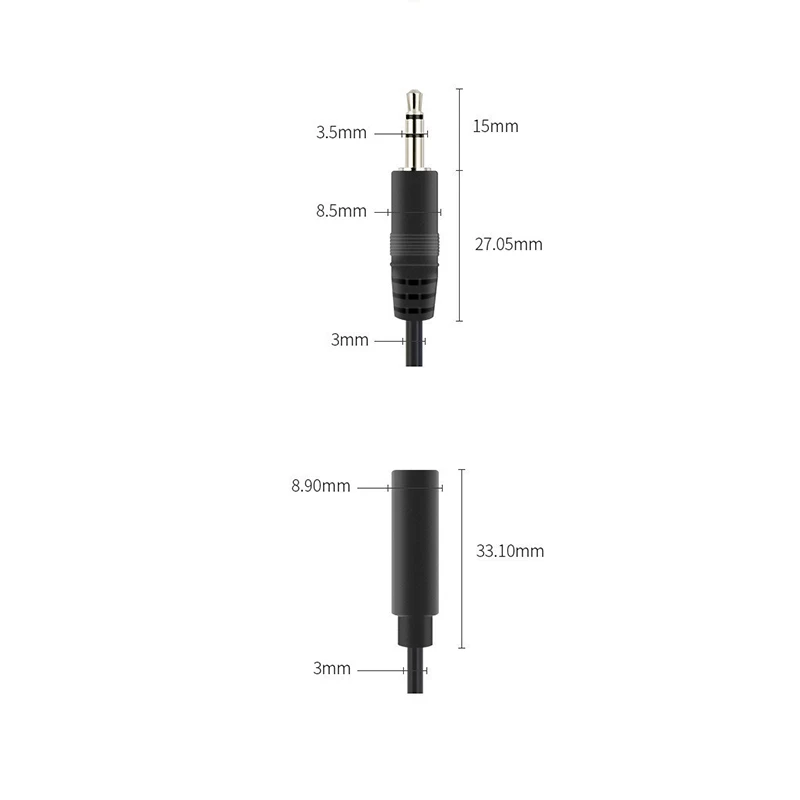New 3.5mm 3 Pin 4 Pin Core Male Female Aux Connector 0.3m 1m Audio Extension Cable Aux Head Line 3.5mm Stereo Diy  Audio Wire
