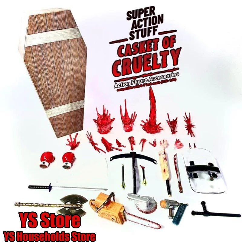 

Super Action Stuff Original 1/12 Casket of Cruelty Deluxe Weaopn Chainsaw Blood Model Accessory Bag For 6" Figure Scene Ornament