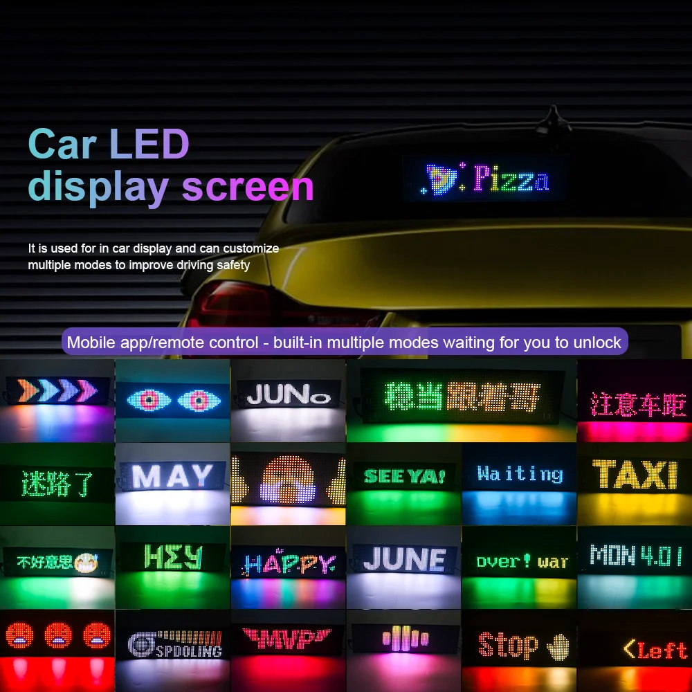 LED Matrix Pixel Panel Scrolling Bright Advertising LED Signs Flexible USB 5V Bluetooth App Control Car Display US/UK Home Decor