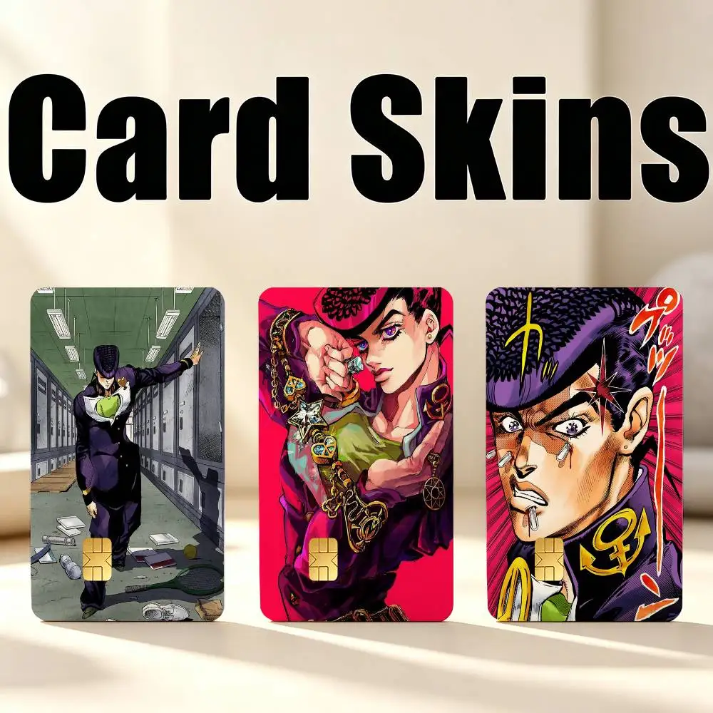 JOJO H-Higashikata J-Josuke 1Set 4Pcs Waterproof Card Skin Stickers for Credit Bus IC