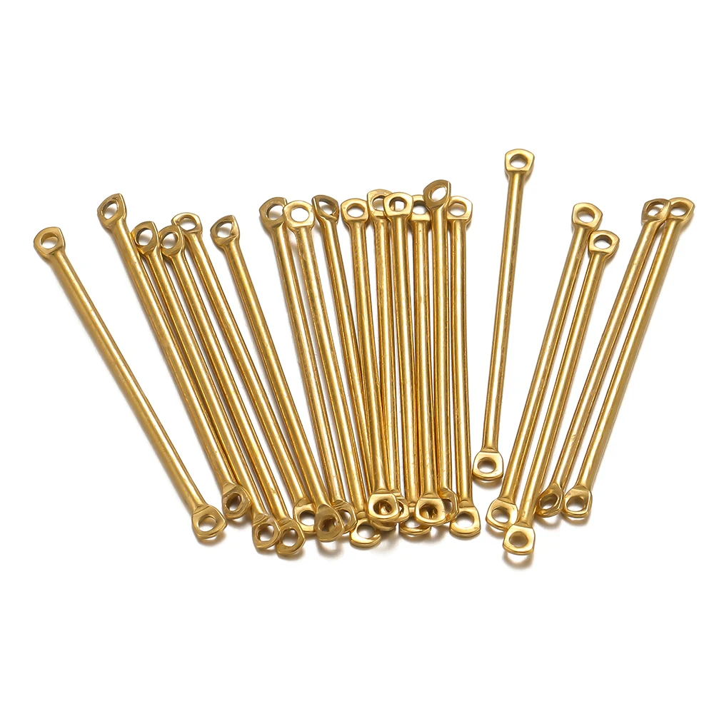 20pcs 15/20/30mm PVD Gold Color Stainless Steel Wire Long Bar Stick Link Connector for DIY Drop Earrings Making Jewelry Findings