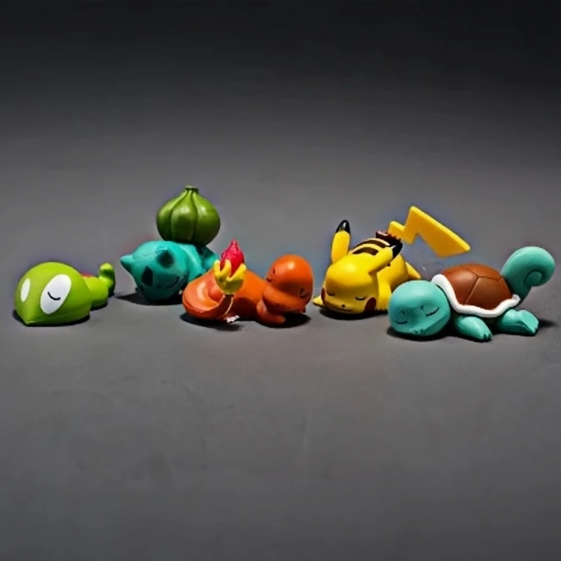 Sleeping Pokemon Action Figure Cup Pocket Monster Pikachu Toys Dedenne Fennekin Bunnelby Lucario Mudkip Squishy Tiny Figure