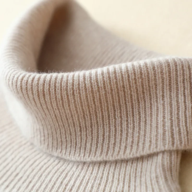 100% cashmere white turtleneck sweaters women fashion winter oversized pullover ladies softness knitwear