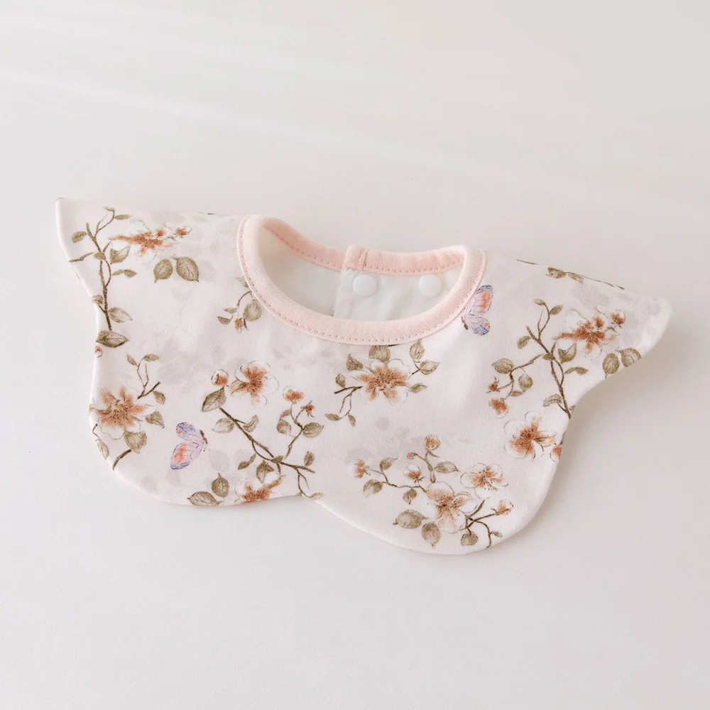 

Нагрудники для маленьких девочек с цветочным принтом и круглым вырезом, вращающийся водонепроницаемый нагрудник для кормления младенцев, ткань для отрыжки, полотенце для слюны, нагрудники для новорожденных мальчиков
