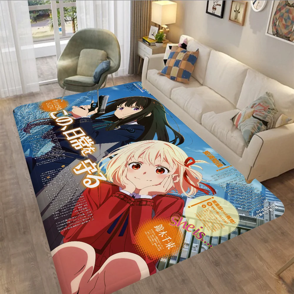 Lycoris Recoil Anime Floor Mat Rectangle Anti-slip Home Soft Badmat Front Door Indoor Outdoor Mat Welcome Doormat