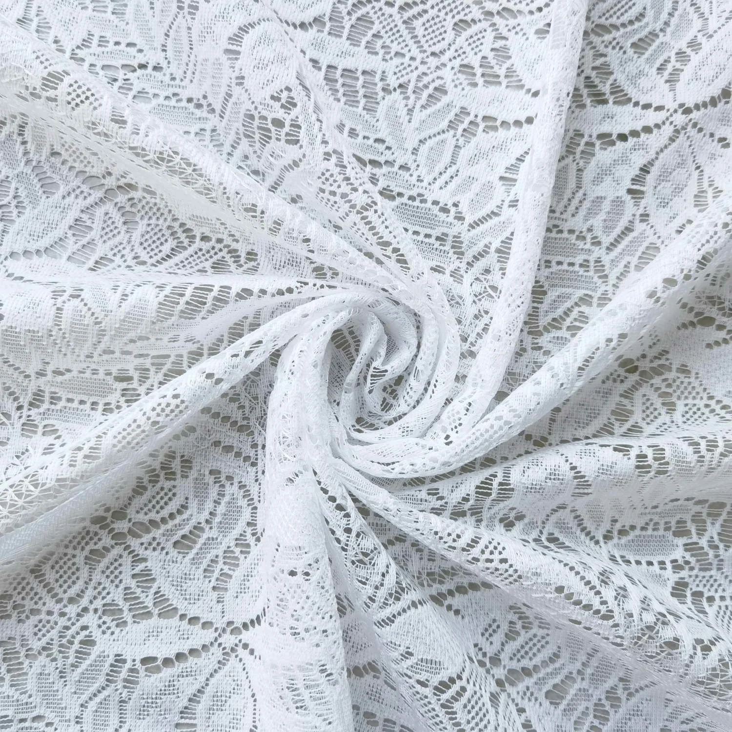 1PC Romantic Hollow Lace Short Curtain for Kitchen White Sheer Drape Cabinet Dustproof Study Special Rod #E 6