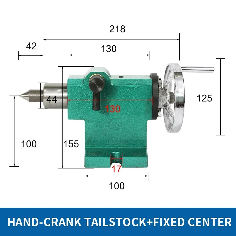 Electric Lathe, Hand-Cranked Tailstock Sleeve, Fixed Center/Drill Chuck, Tailstock Assembly, Moving Mandrel