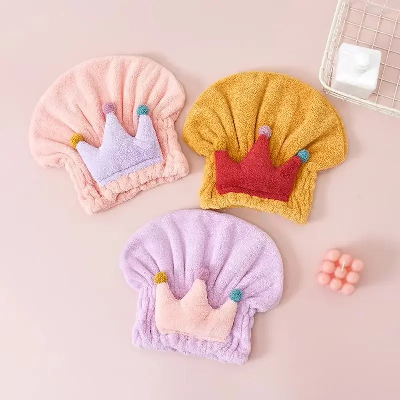 

Cute Children Kids Quickly Dry Hair Wrapped Towels Dry Hair Hat Bath Hats Portable Coral Fleece Shower Cap Bath Accessories