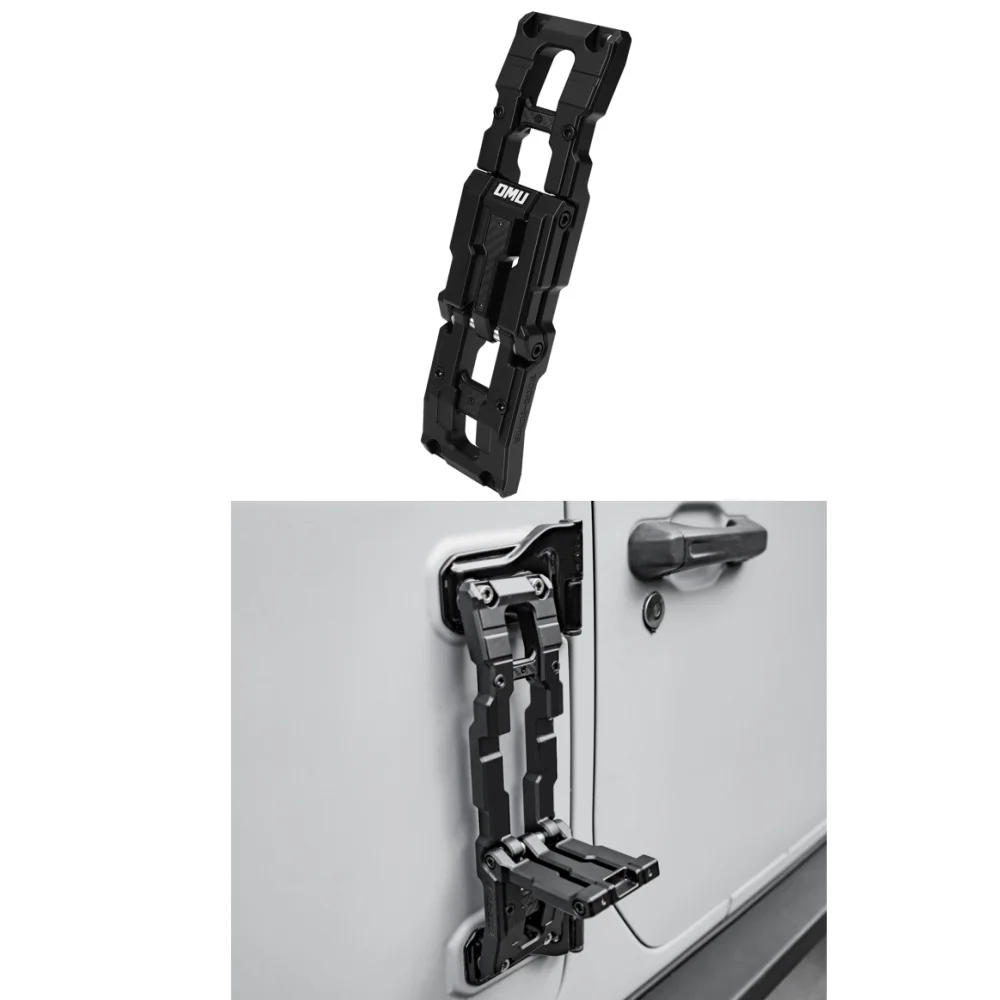 

Wrangler JK JL Gladiator JT 2007-2024 OMU002 Black Aluminum Magnesium Alloy Door Hinge Step Folding Door Pedal