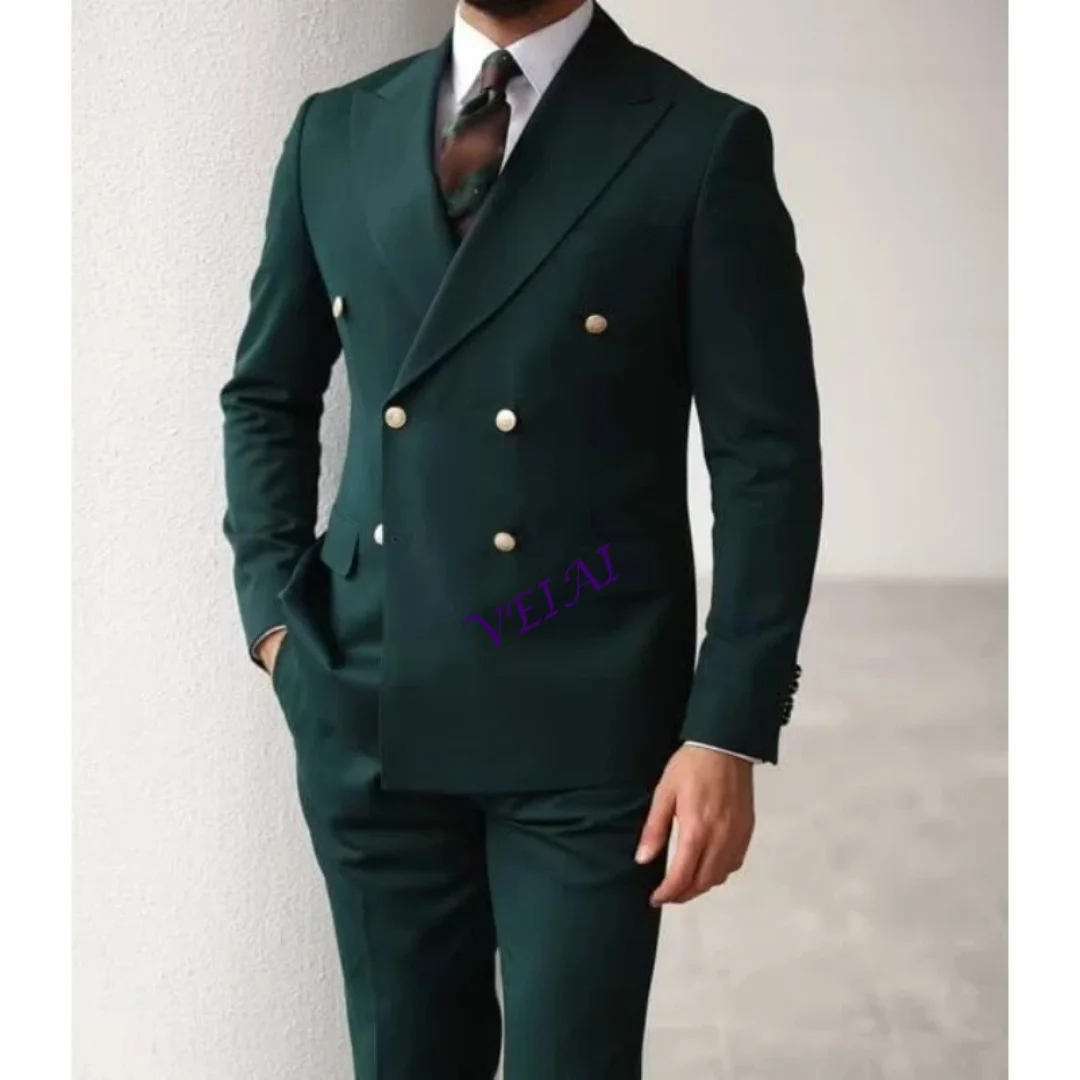 

Мужские костюмы на заказ цвета хаки, комплекты из 2 предметов: пиджак с отложным воротником и брюки, смокинг для жениха, свадебный/дорожный костюм (пиджак + брюки)