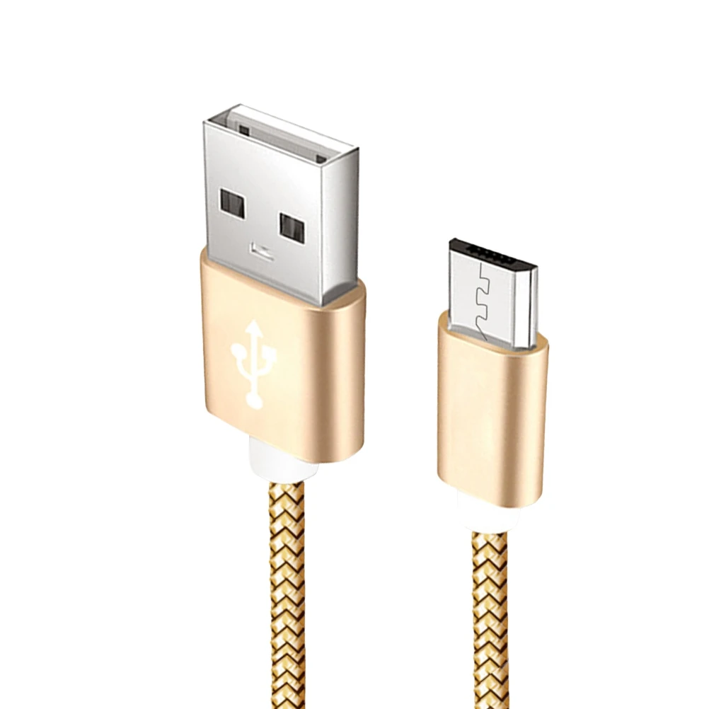 

1 Meter 2.1A Cable Nylon Braided Micro USB Data Sync and Charging Cable for Phones Tablets S7/ / Pixel/ / (Gold)