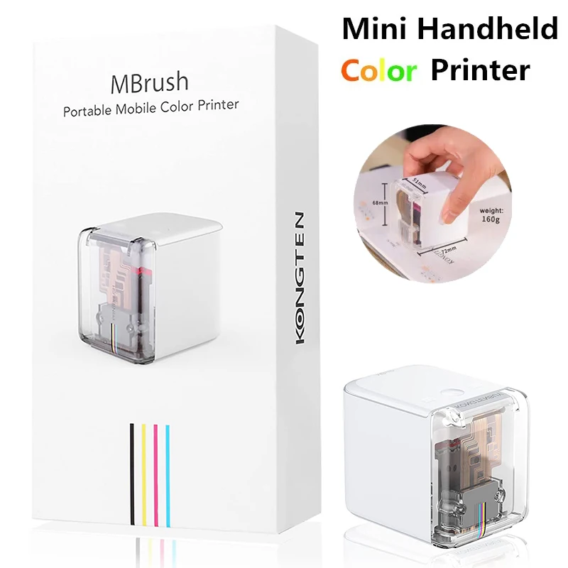 Mini Handheld Mbrush Printer Mobile Portable Color Tattoo Logo Ink-jet Food DIY Edible Latter Printer Wireless USB IOS Android