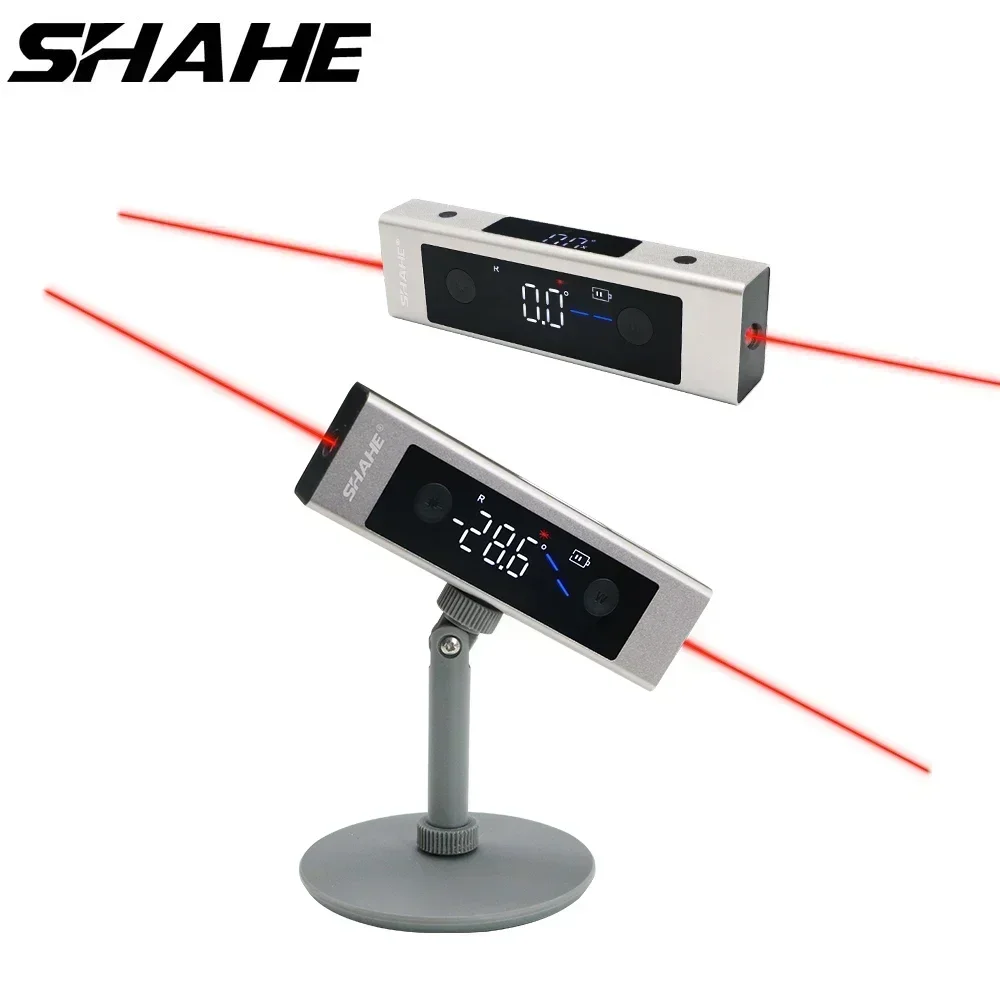 SHAHE 2 In 1 Laser Level Digital Inclinometer Laser Protractor Angle Ruler Type-C Rechargeable Laser Measurement Tool