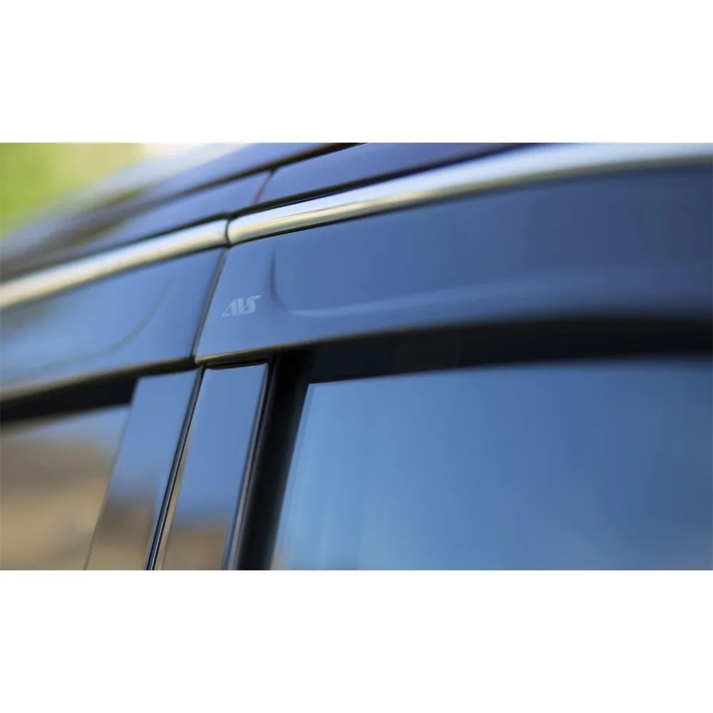 US  Low Profile Ventvisor / Window Deflectors | Fits 2009 - 2015 Nissan Maxima, 4 pcs. | Smoke w/Chrm Trim