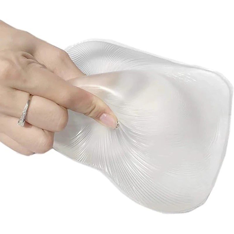 1 Piece Mastectomy Transparent Clear Silicone Swim Breast Form Swim Form Enhancer Inserts Triangle Shape Push-up Bra Inserts