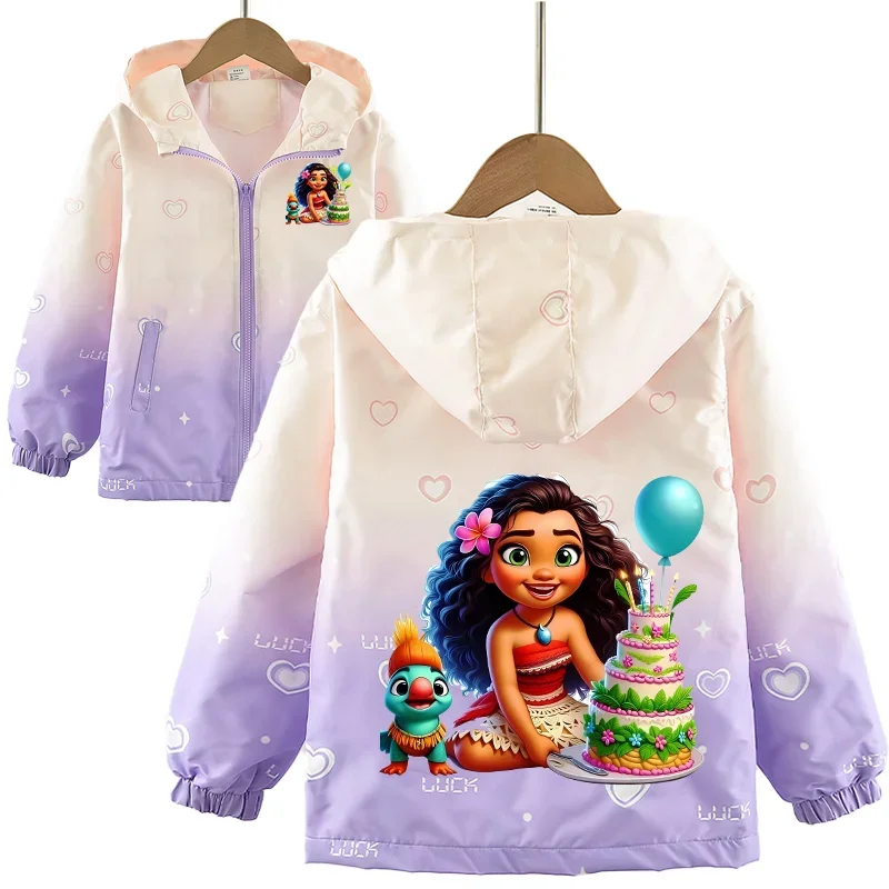 Moana Jas Windbreker Kleding Pak Losse Leuke Afdrukken Jas Lange Mouwen Baby Show Rits Winddichte Jas Jassen Kid Geschenken