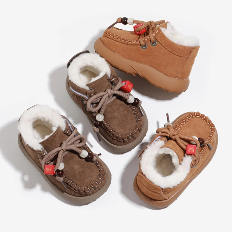 

Зимние теплые зимние сапоги для маленьких девочек, флисовые короткие сапоги, удобная детская хлопковая обувь на нескользящей мягкой подошве для малышей