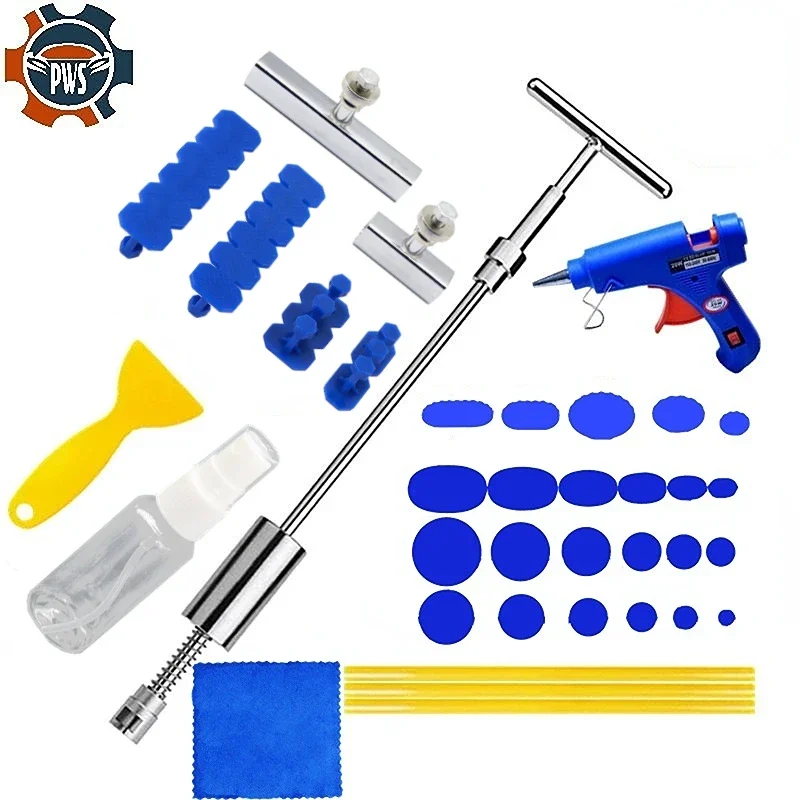 Carro Paintless Dent Repair Tools, Extrator Remoção Kit, Slide Hammer, Reverse Hammer Tool, Body Suction Cup, Adesivo Blue Glue Tabs, Novo