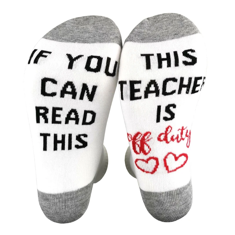 

Funny Nurse Teacher Christmas Appreciation Gifts Crew Socks If You Can Read This Off Duty Humor Words Letters Hosiery