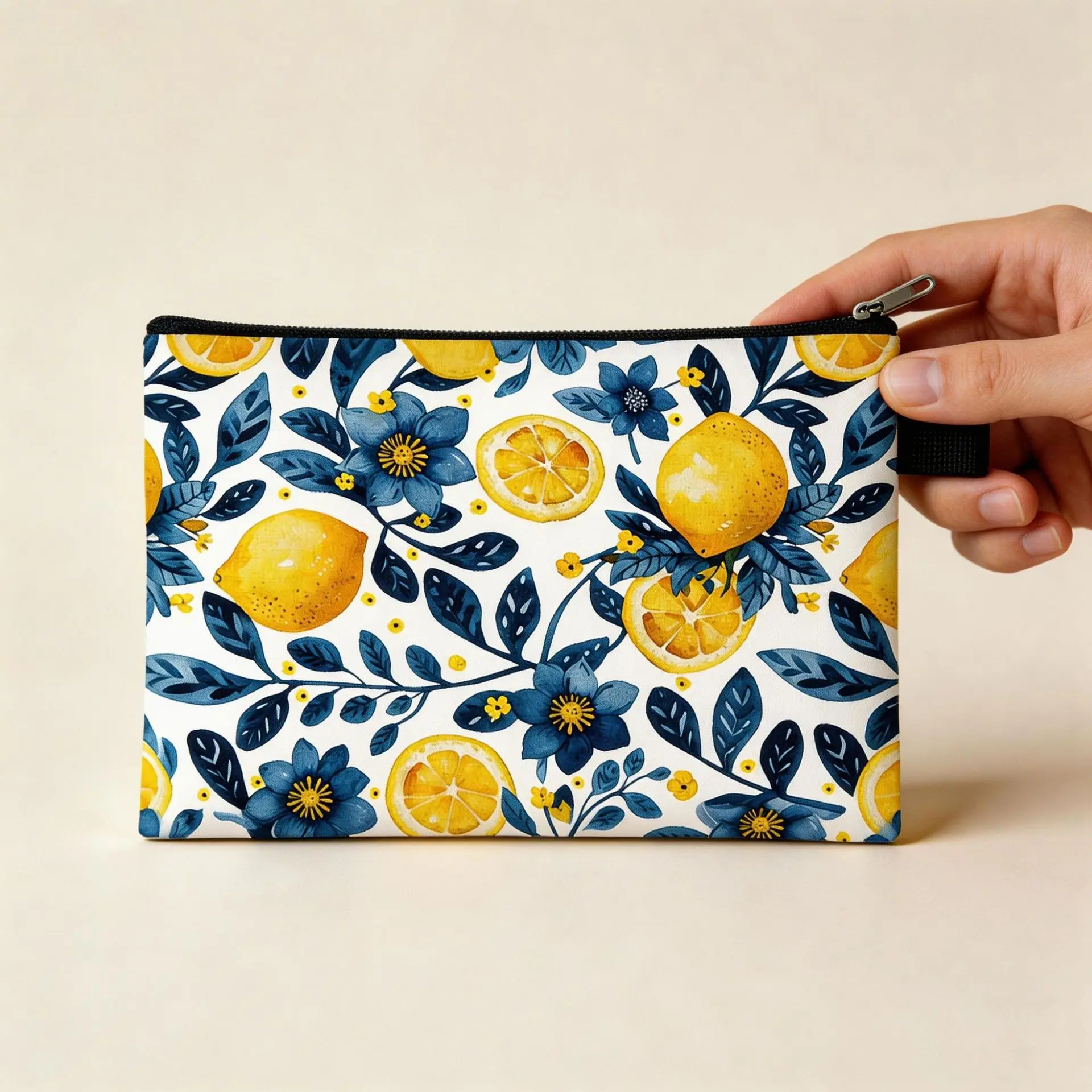 New Lemon Money Bag Printed Coin Bag, Double-Sided Coin Purse, Large-Capacity Travel and Portable Toiletry Bag, Storage Bag