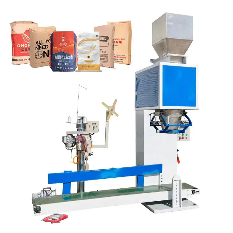 5kg 10kg 20 kg 25kg 50kg Big Woven Bag Bagger Bagging Sewing System Powder Granular Weighing and Packing Machine