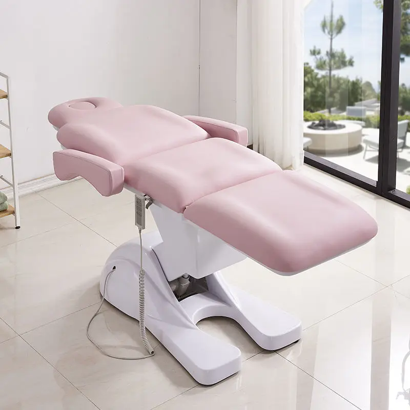 Harga Pabrik Tempat Tidur Salon Kecantikan Otomatis 4 Motor Pengangkat Elektrik Dapat Disesuaikan Lipat Tempat Tidur Kecantikan Seluruh Tubuh untuk Penggunaan Salon
