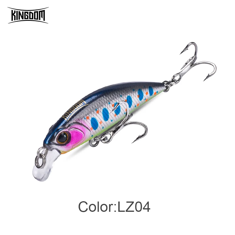 Kingdom Sinking Minnow Angelköder, 45 mm, 60 mm, weit werfender künstlicher harter Wobbler, Wobbler, schlanker Körper, harte Köder für Forellenbarsch