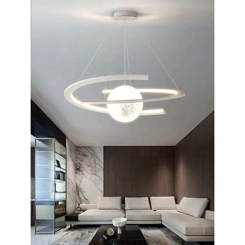 Moon Bedroom Branch Pendant Lights Living Room Dining Room, Bubble Planet Main Lighting Minimalist Magic Bean Pendant Light