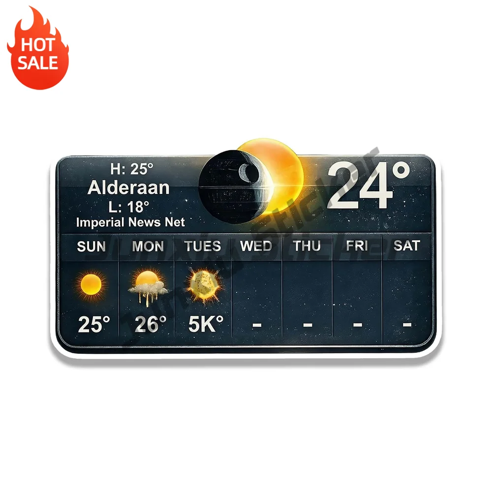 Sci-Fi Planet Seven Day Weather Vinyl Car Sticker Waterproof Decal for Car Window and Laptop Decorative Graphic