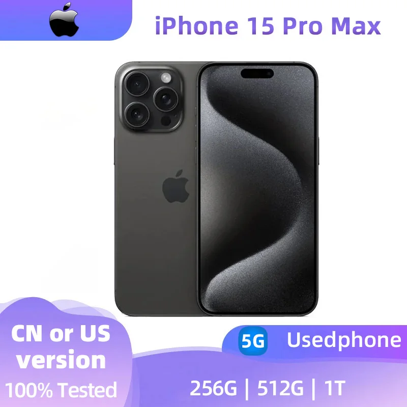 Apple iphone 15 Pro Max 5G 6.7'' 256GB/512GB/1T ROM A17Pro Bionic Chip iOS17 All Colours in Good Condition Original used phone